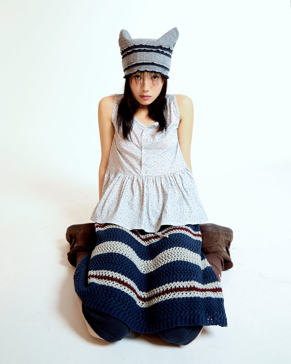 Coyseio - Dudu Ruffle Sleeveless (Ice Grey) product image 7 | TRAB K-Fashion Australia