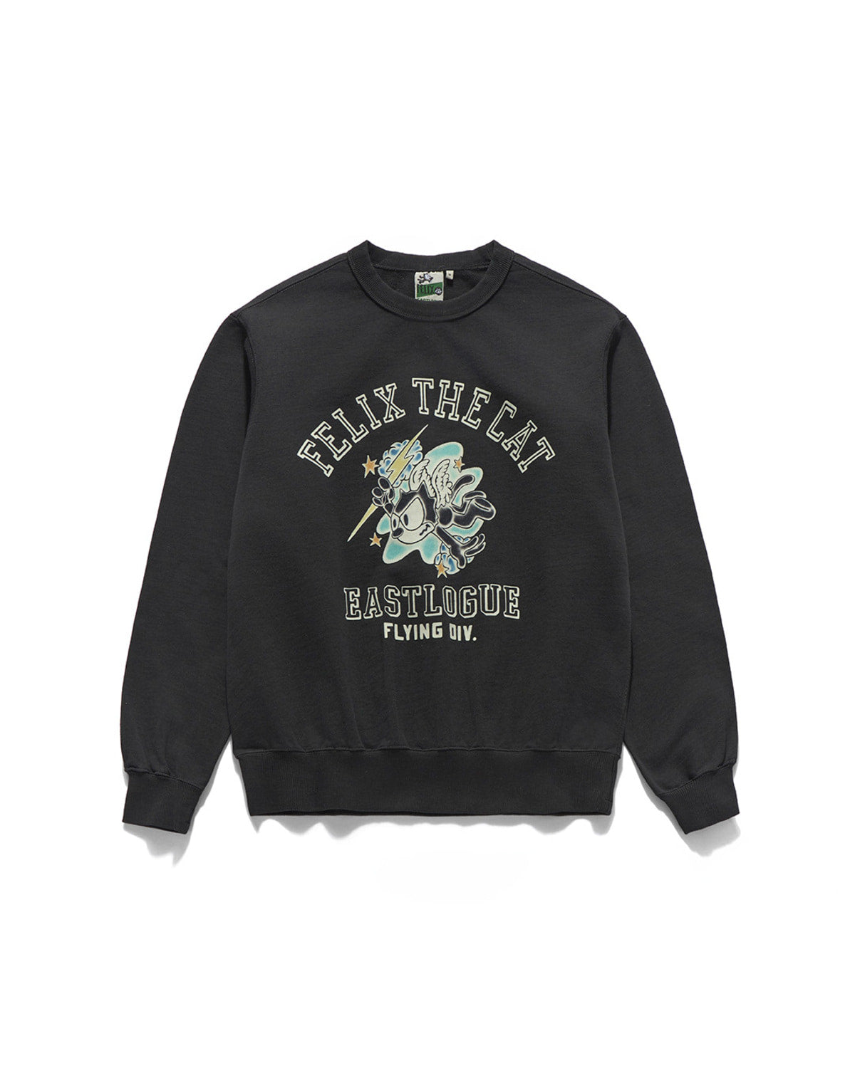 Eastlogue - Flying Lightning Felix Flocking Sweat Shirt (Black) product image 1 | TRAB K-Fashion Australia