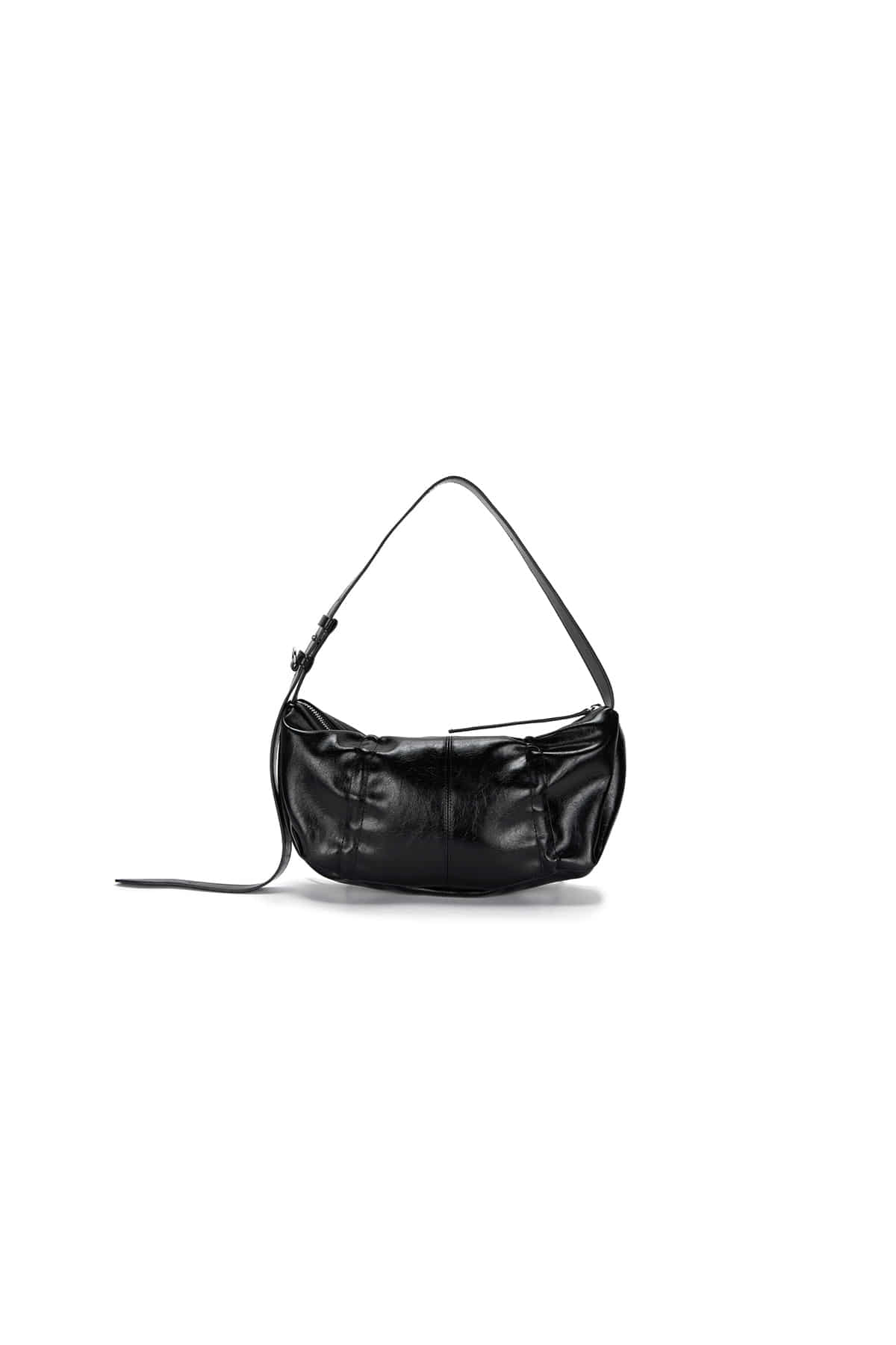 Matin Kim - Half Shirring Ribbon Round Bag (Black) product image 3 | TRAB K-Fashion Australia