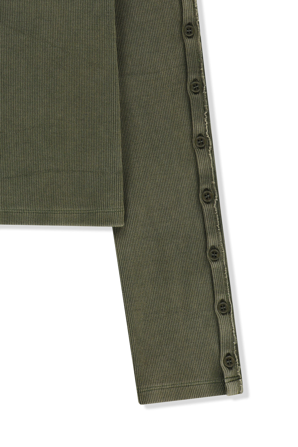 Matin Kim - Washed Rib Button Detail Top (Khaki) product image 4 | TRAB K-Fashion Australia