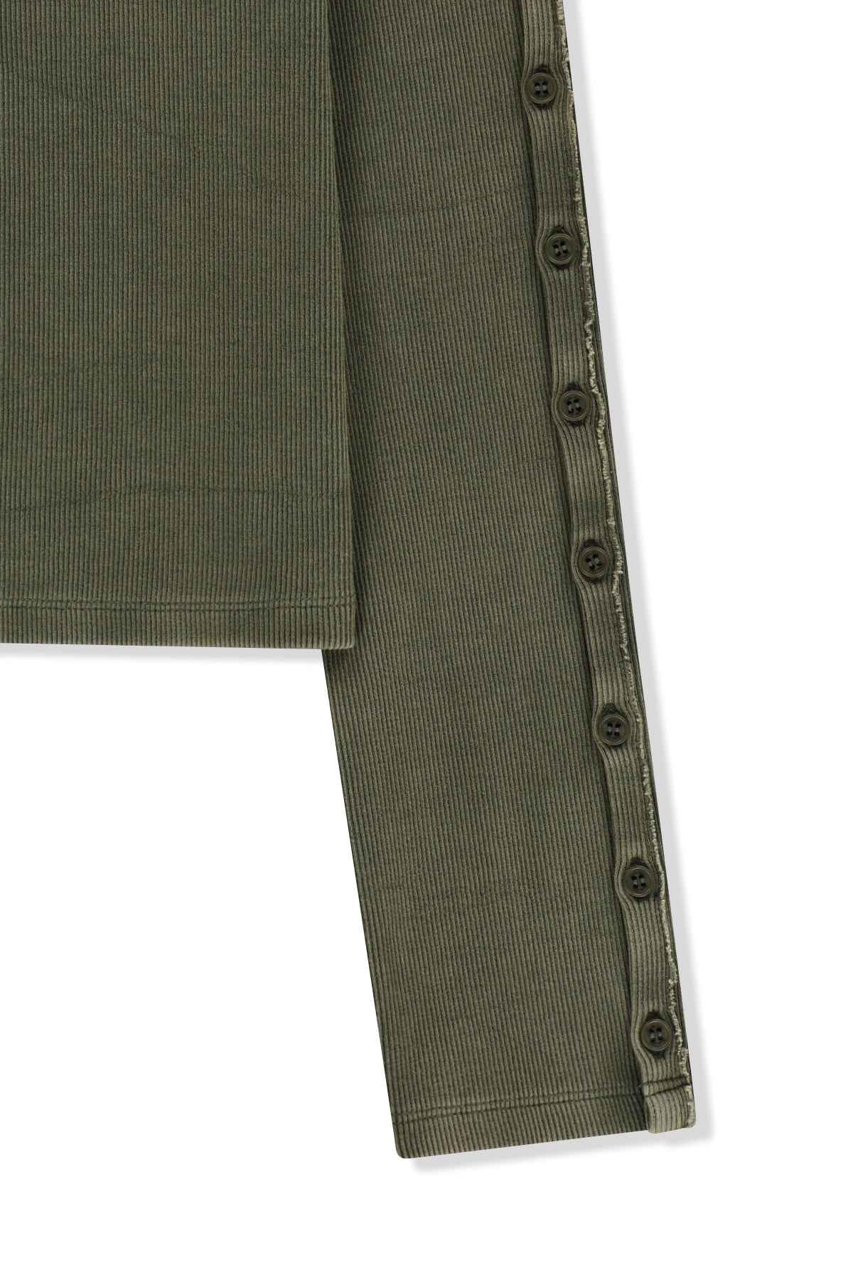 Matin Kim - Washed Rib Button Detail Top (Khaki) product image 4 | TRAB K-Fashion Australia