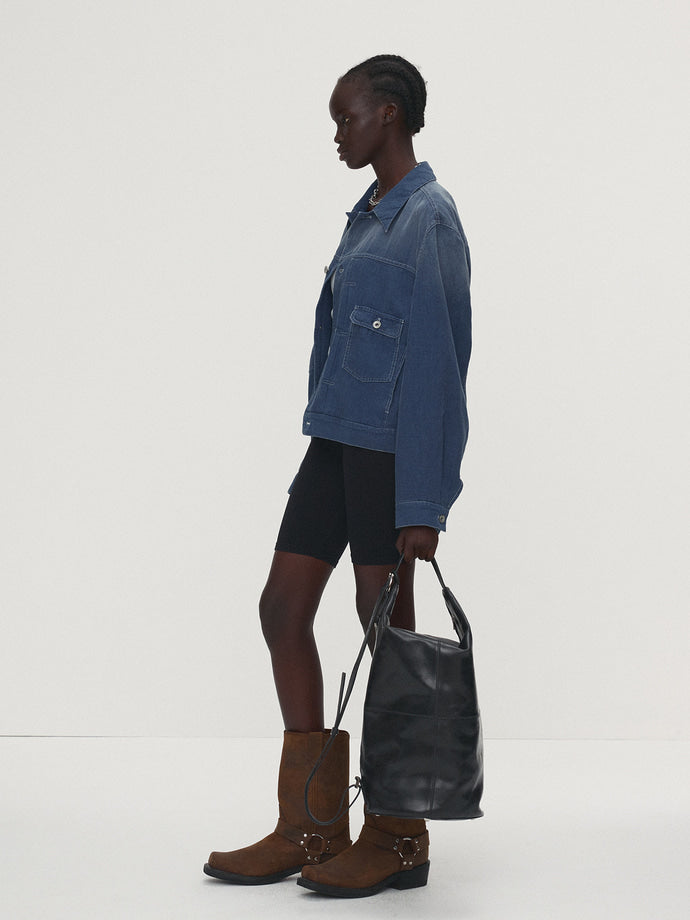 Tonywack - Cotton Linen Garment-Dyed Trucker Jacket (Faded Blue) product image 4 | TRAB K-Fashion Australia