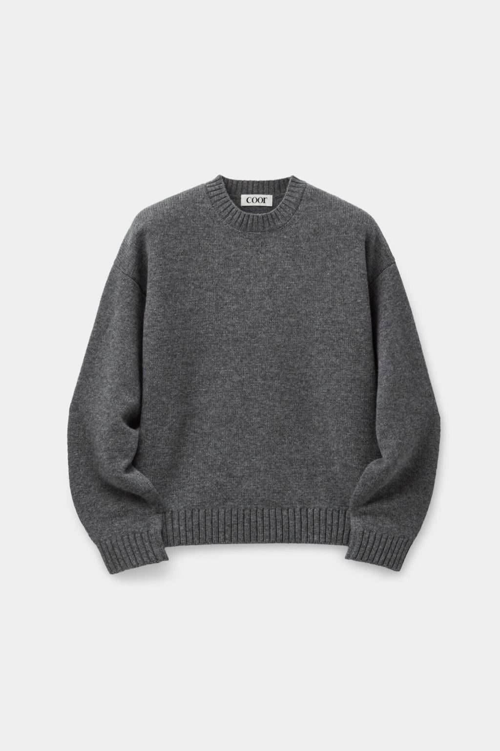 Coor - Wool Cropped Crewneck Sweater (Melange Gray) product image 1 | TRAB K-Fashion Australia