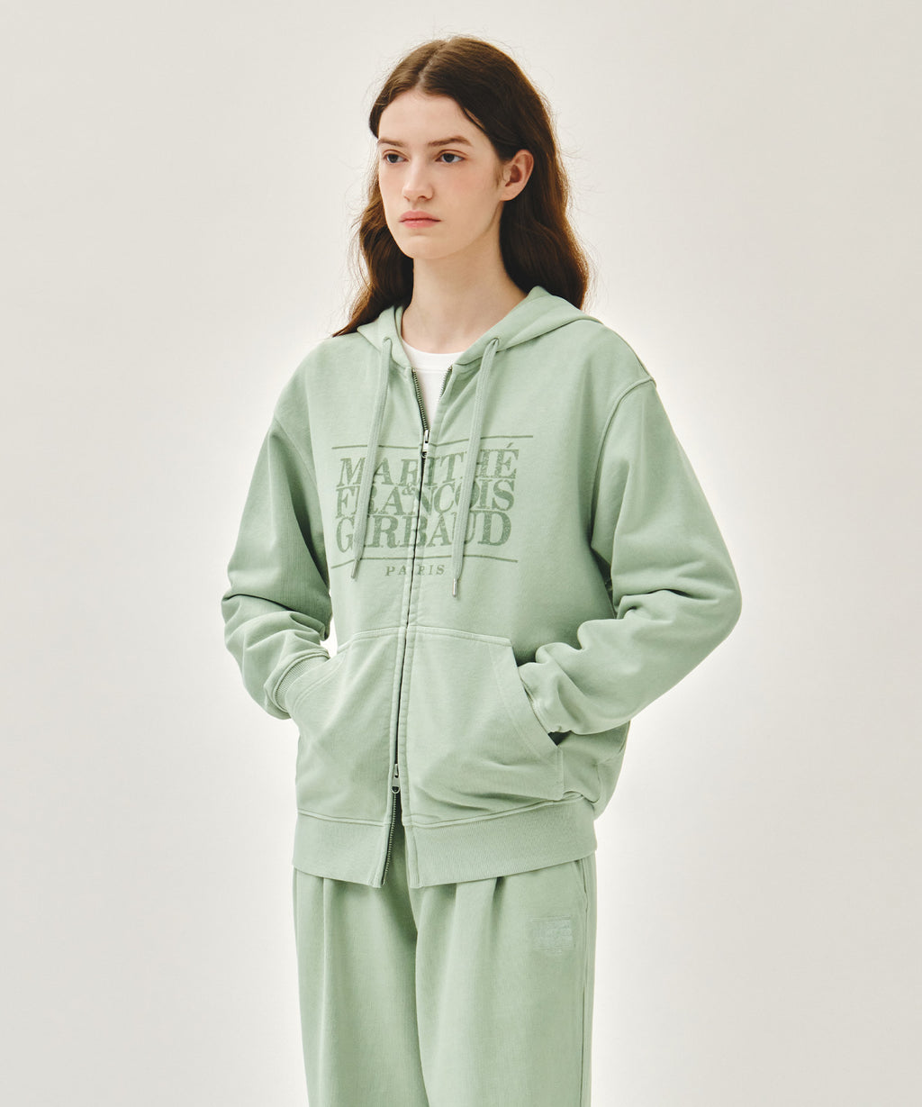 Marithe & Francois Girbaud - Classic Logo Dyeing Hoodie Zipup (Mint) product image 2 | TRAB K-Fashion Australia