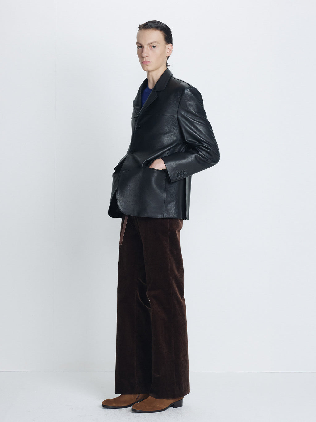Tonywack - Vintage Lamb Leather Blazer Jacket (Black) product image 3 | TRAB K-Fashion Australia