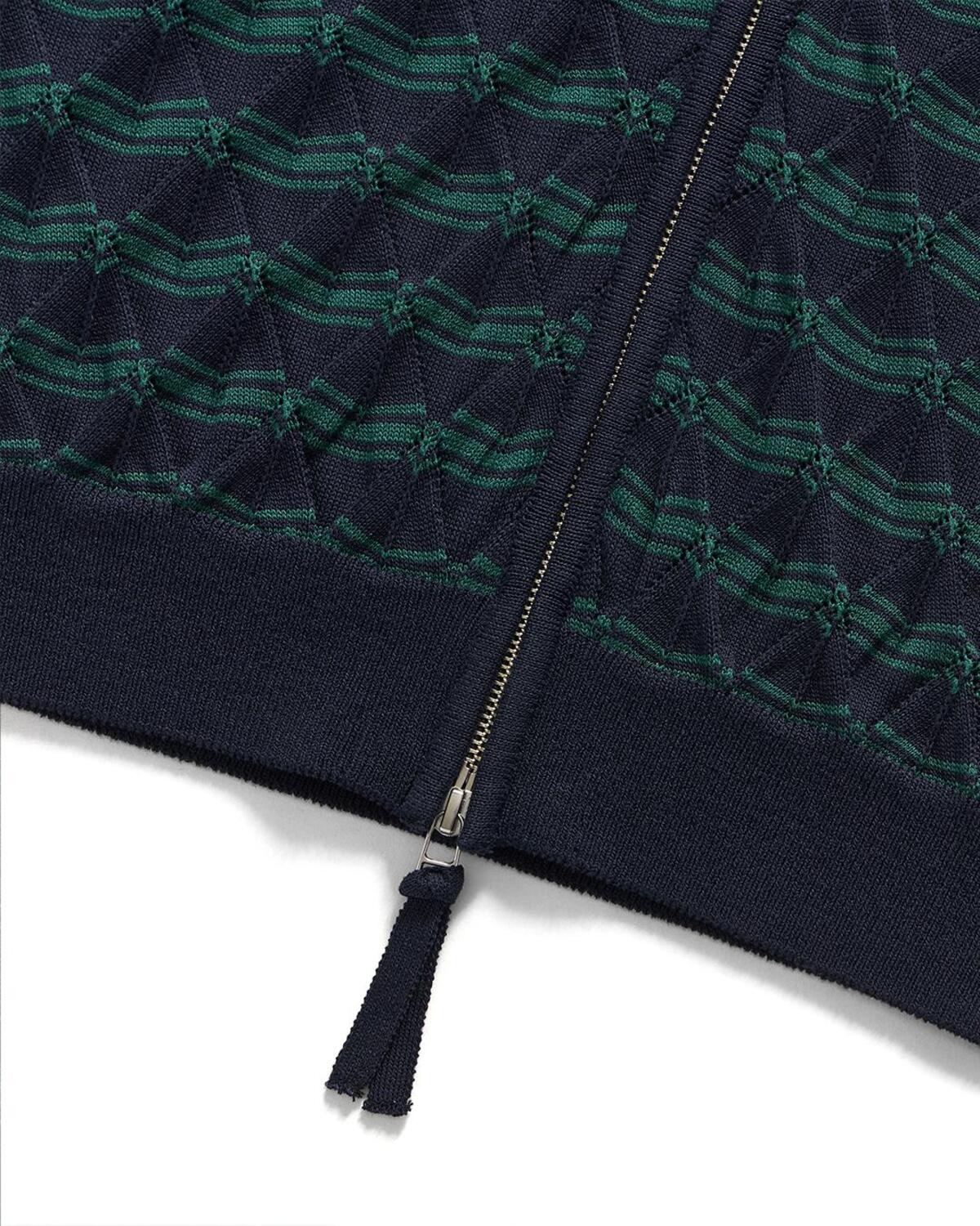 Eastlogue - Weavy Zip Up Half Cardigan (D.navy & Green) product image 9 | TRAB K-Fashion Australia