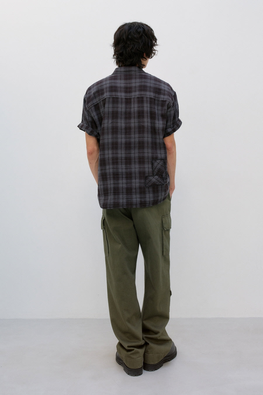 Insilence - Patch-dyed Half Shirt (Ash Brown) product image 6 | TRAB K-Fashion Australia