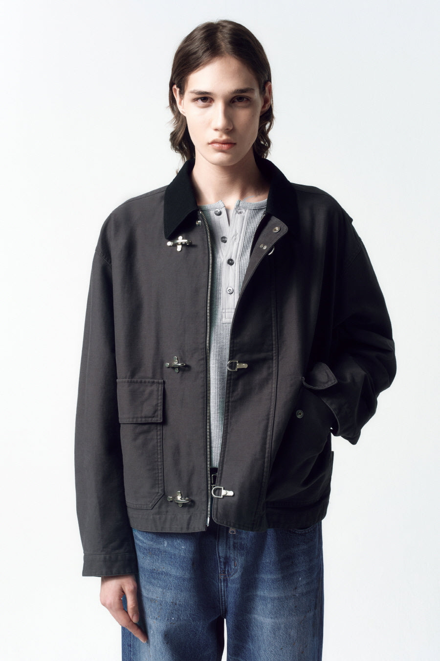 Insilence - Back Satin MK3 Flight Jacket (Anthracite) product image 2 | TRAB K-Fashion Australia