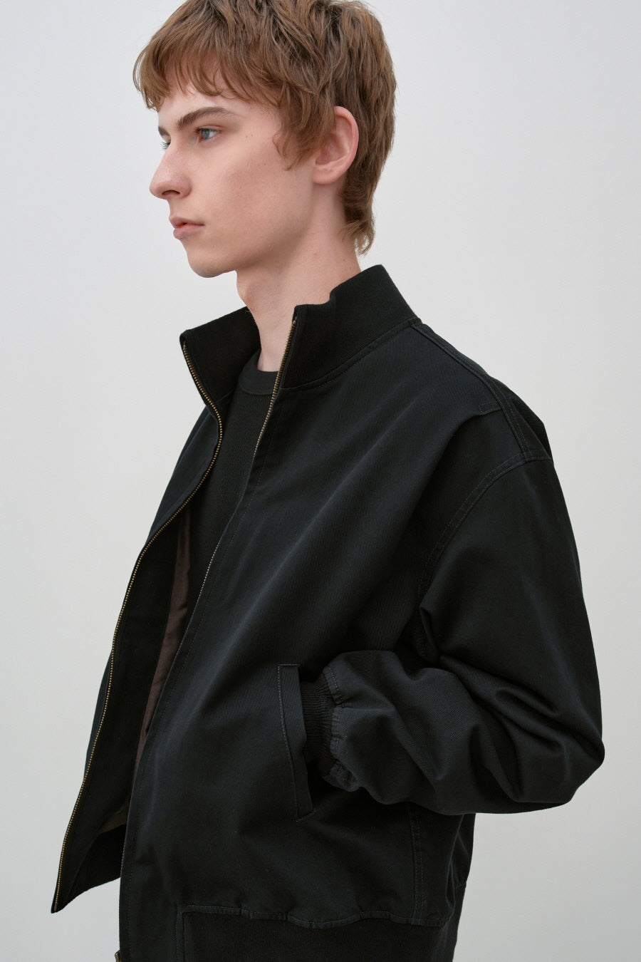 Insilence - Washed Cotton Tanker Jacket (Washed Black) product image 2 | TRAB K-Fashion Australia