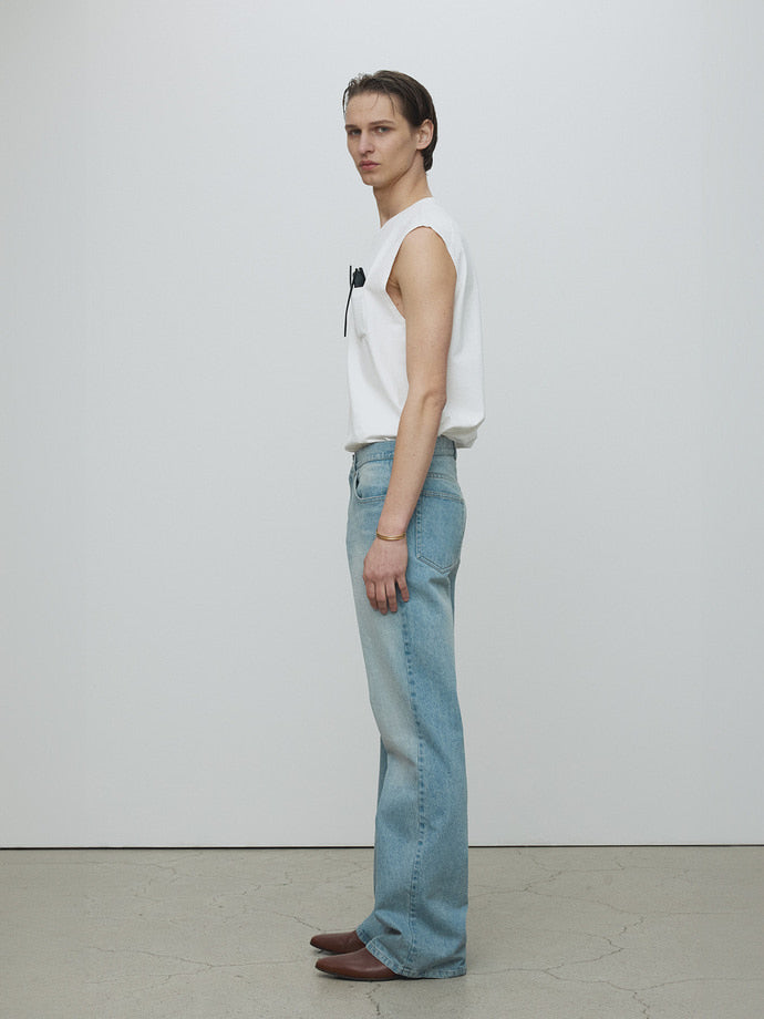 Tonywack - Garment-Washed Patch Pocket Sleeveless (Vintage White) product image 2 | TRAB K-Fashion Australia