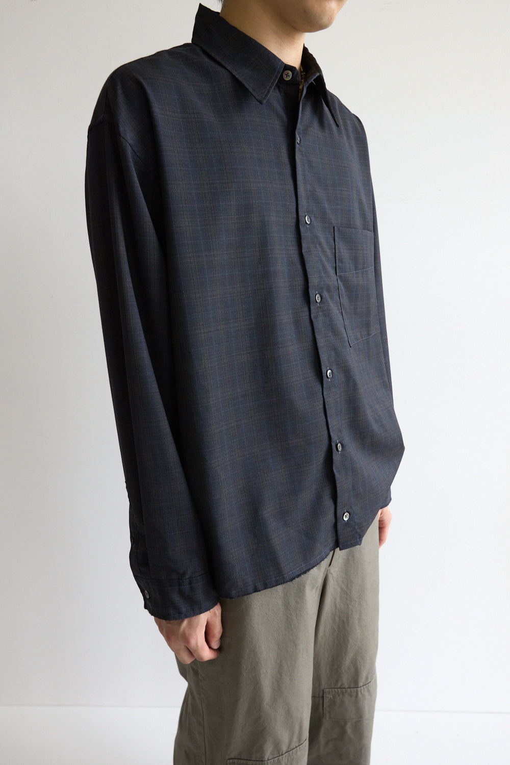 Hatchingroom - Crop Shirt Wool Check (Grey) product image 9 | TRAB K-Fashion Australia
