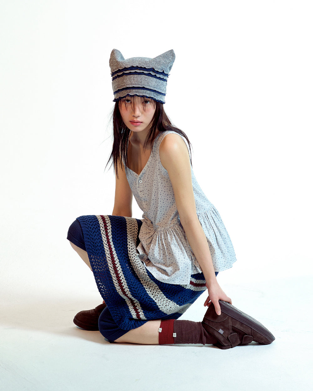 Coyseio - Dudu Ruffle Sleeveless (Ice Grey) product image 4 | TRAB K-Fashion Australia