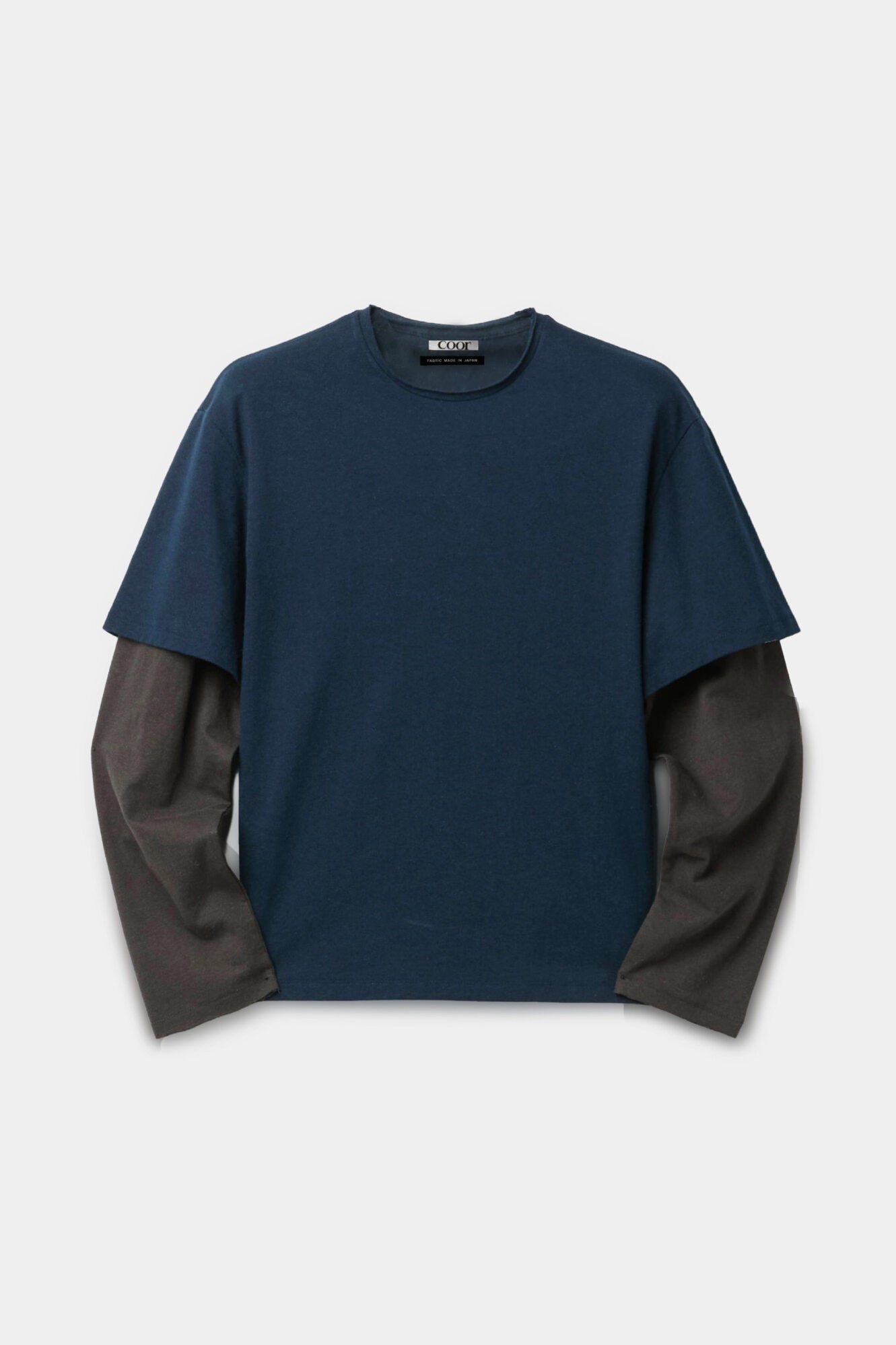 Coor - Layered Mix Cut Long-Sleeve Tshirt (Dark Navy) product image 1 | TRAB K-Fashion Australia