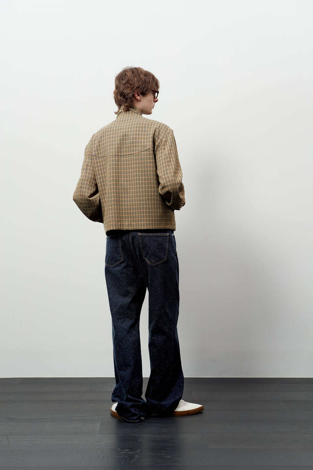 Stu - High Neck Crop Check Jacket Orange (Brown) product image 8 | TRAB K-Fashion Australia