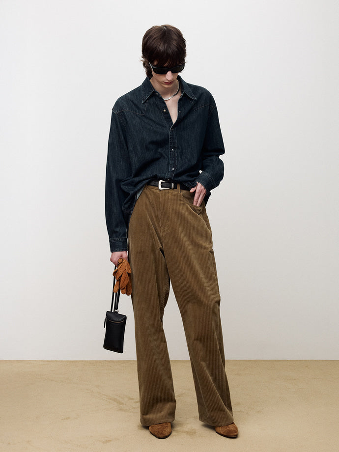 Tonywack - Washed Denim Western Shirt (Dark Blue) product image 2 | TRAB K-Fashion Australia