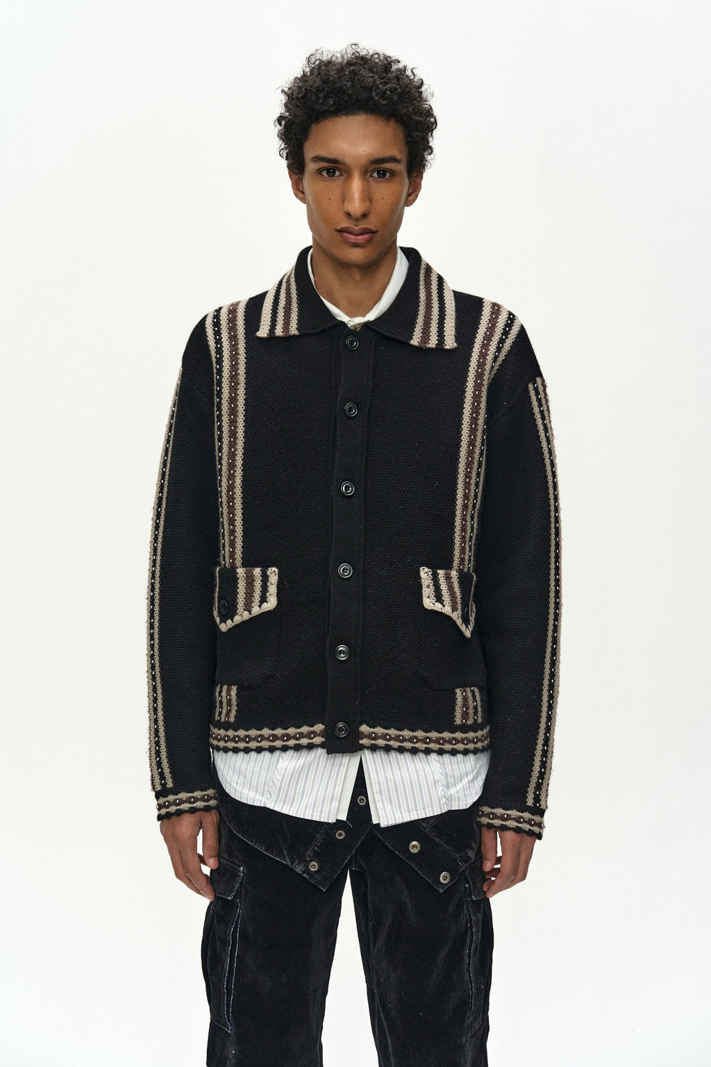 Andersson Bell - Fantasia 26 Heavy Wool Cardigan (Black) product image 1 | TRAB K-Fashion Australia
