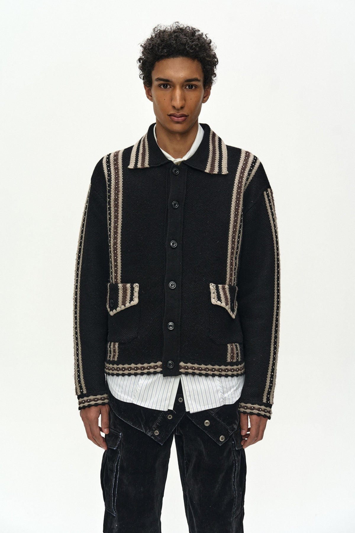 Andersson Bell - Fantasia 26 Heavy Wool Cardigan (Black) product image 1 | TRAB K-Fashion Australia