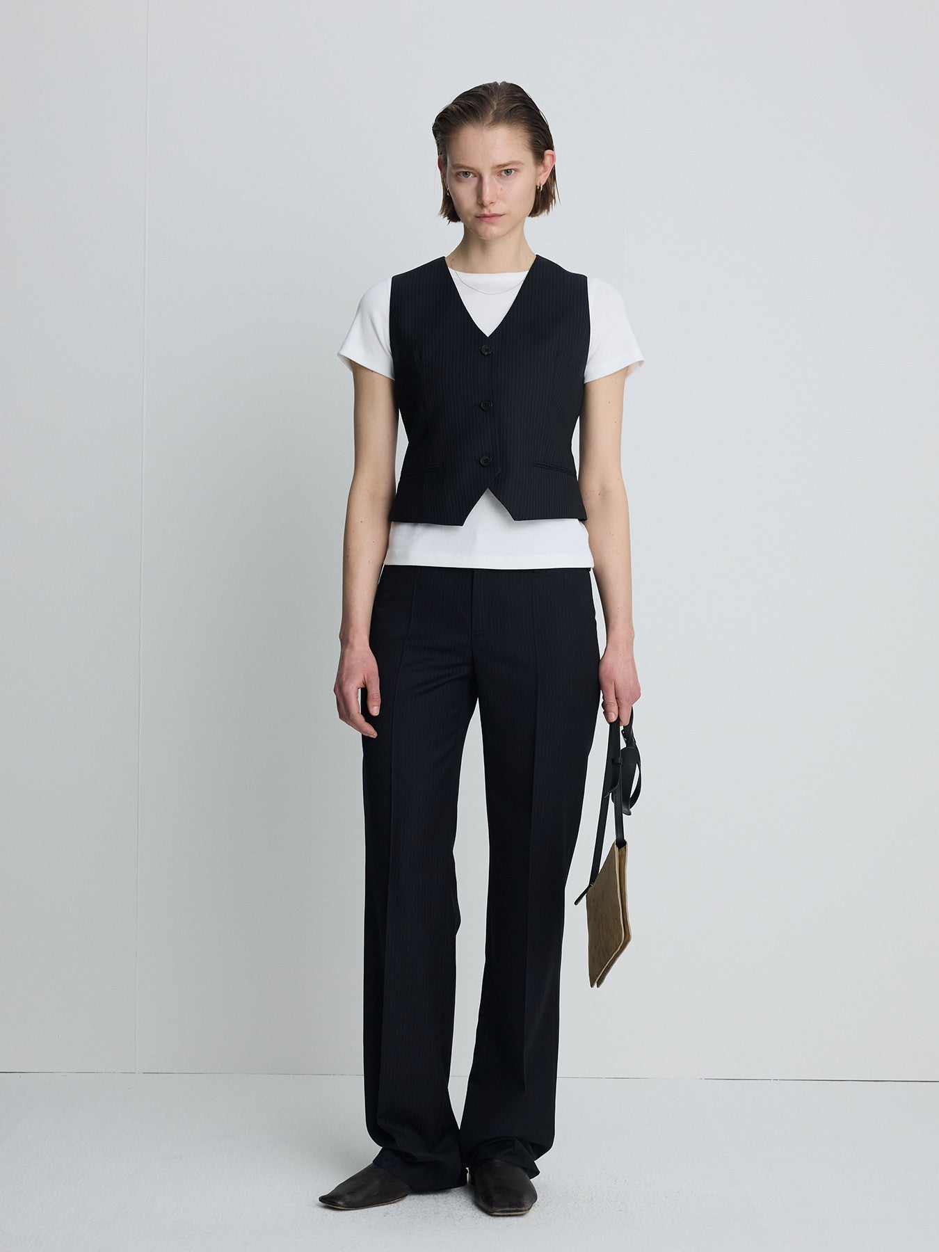 Tonywack - Wool Straight Trousers (Navy Pinstripe) product image 8 | TRAB K-Fashion Australia