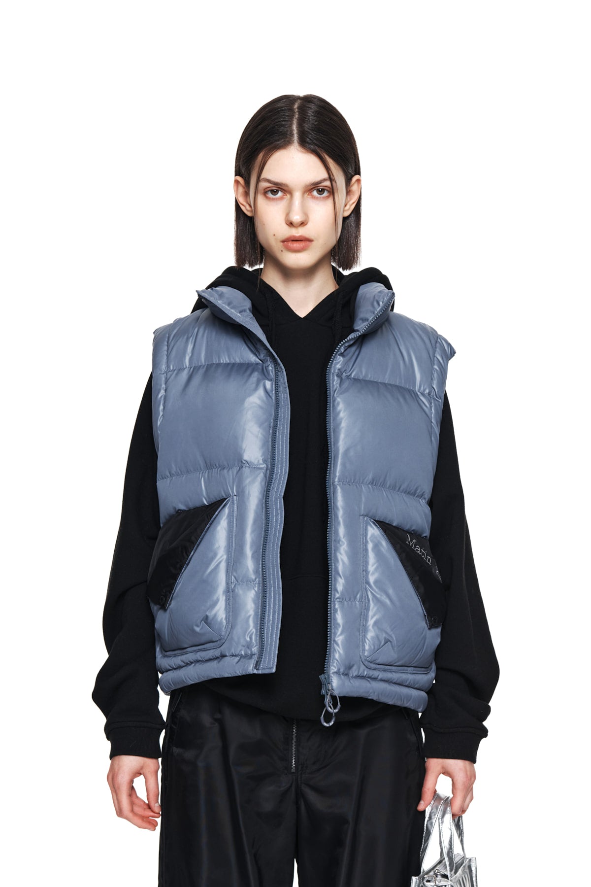 Matin Kim - Folded Pocket Down Vest (Grey) product image 5 | TRAB K-Fashion Australia