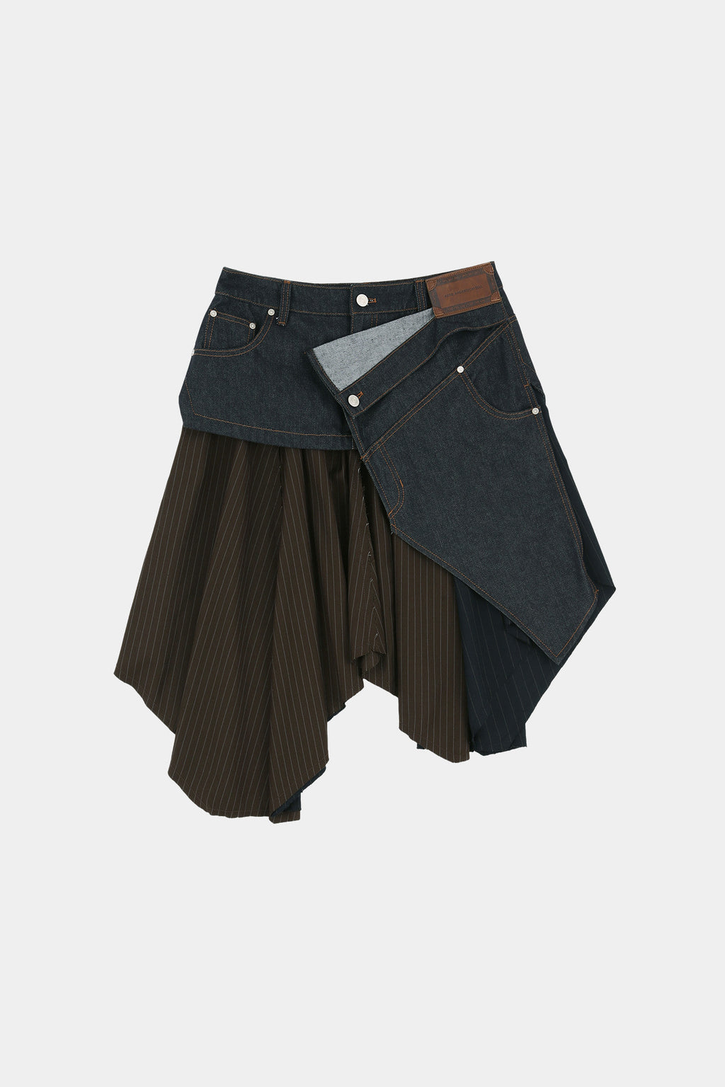 Andersson Bell - Rigid Turn-Over Asymmetric Skirt (Navy/Brown) product image 8 | TRAB K-Fashion Australia