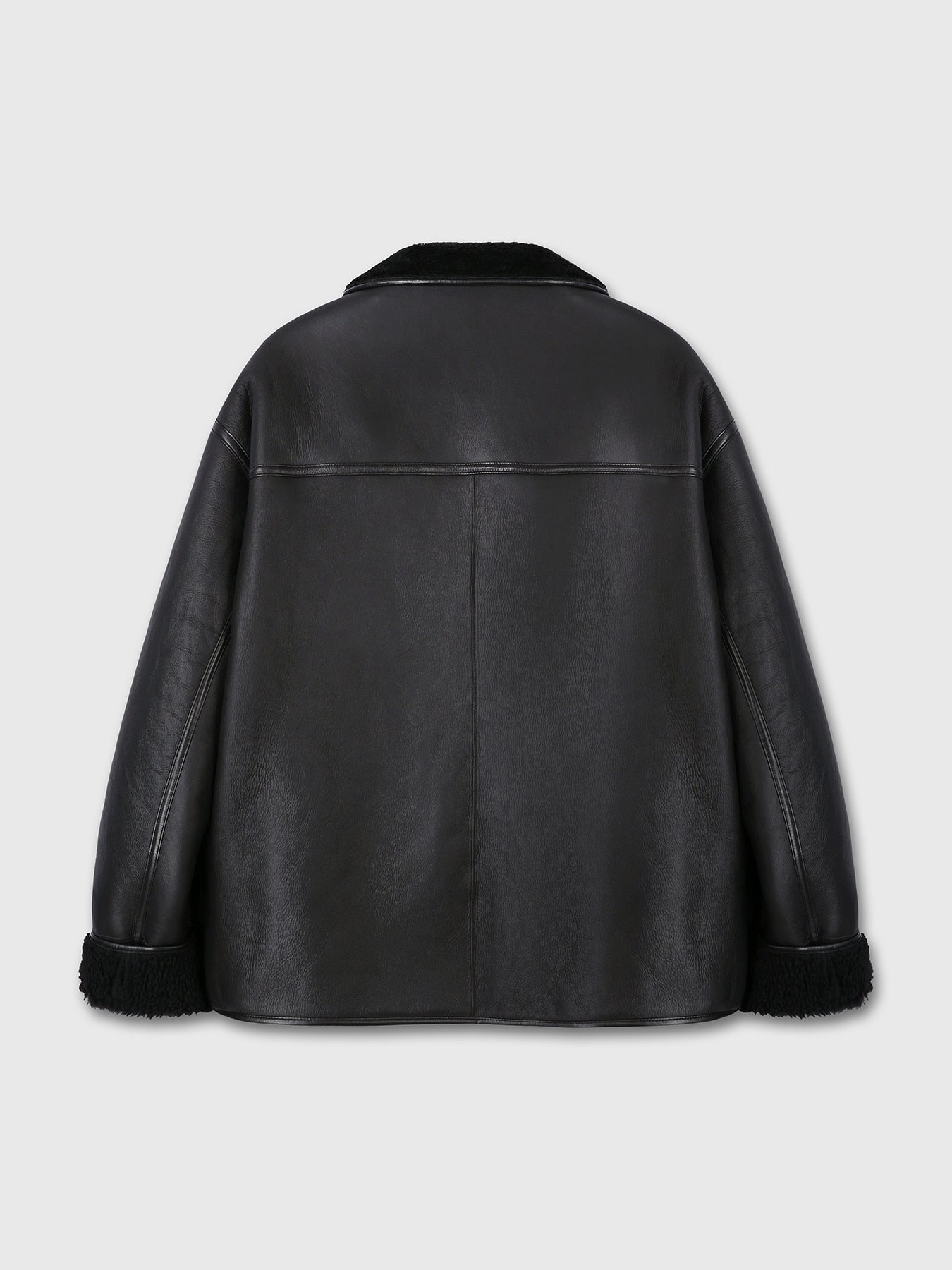 Tonywack - Lamb Leather Reversible Shearling Jacket (Black) product image 14 | TRAB K-Fashion Australia