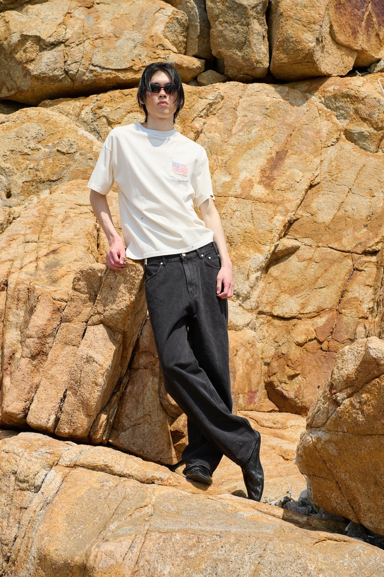 STU - Straight Paint Denim Pants (Grey) product image 7 | TRAB K-Fashion Australia