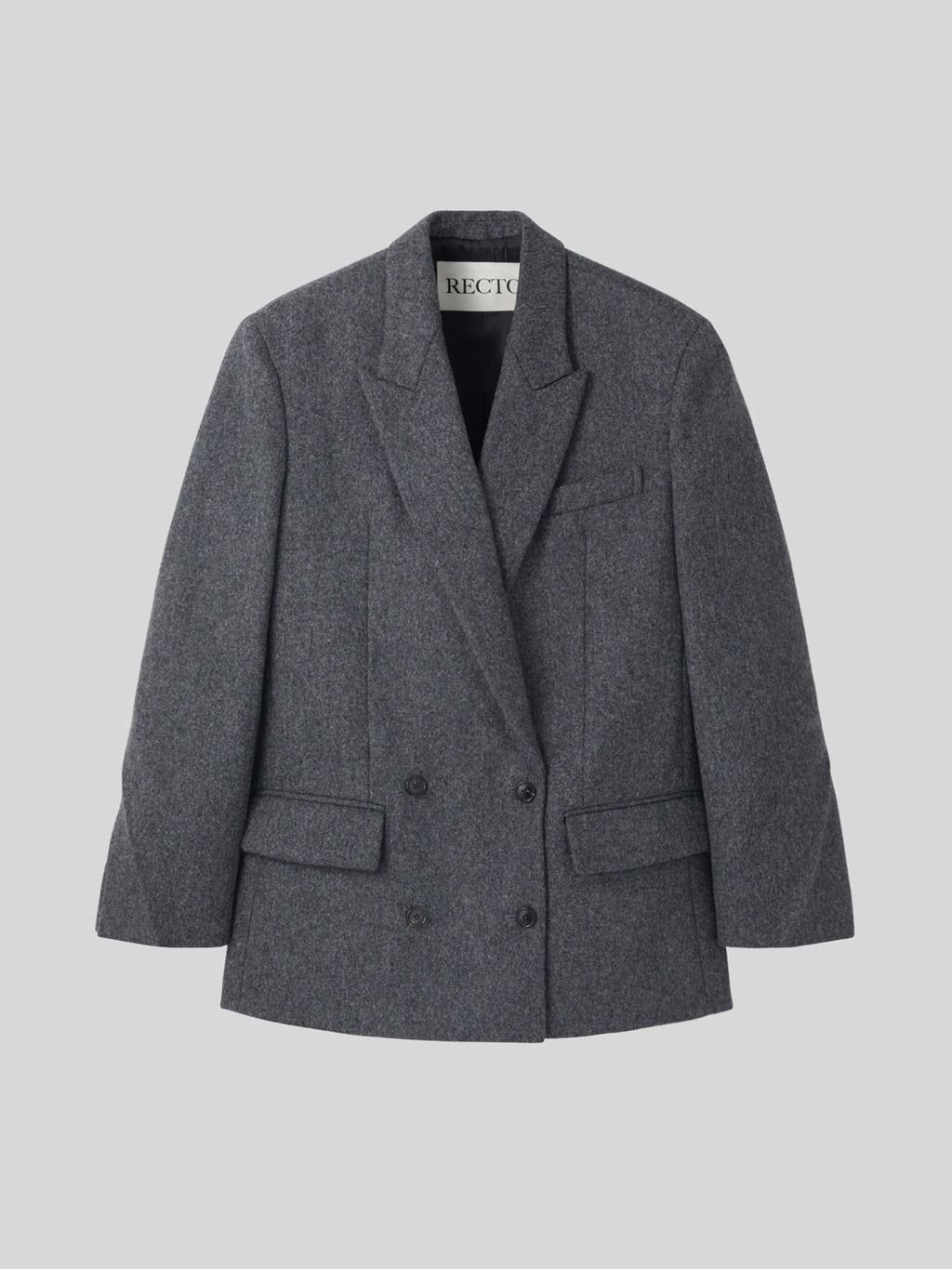 Recto - Double Breasted Tailored Wool Jacket (Charcoal Grey) product image 10 | TRAB K-Fashion Australia