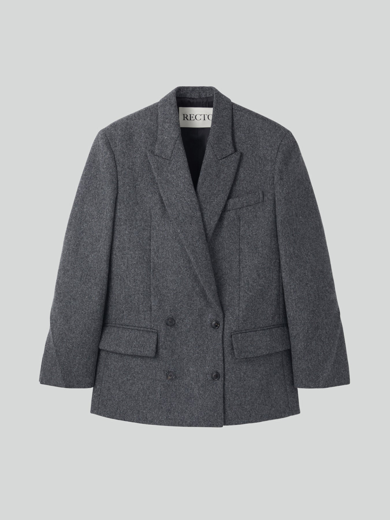 Recto - Double Breasted Tailored Wool Jacket (Charcoal Grey) product image 10 | TRAB K-Fashion Australia