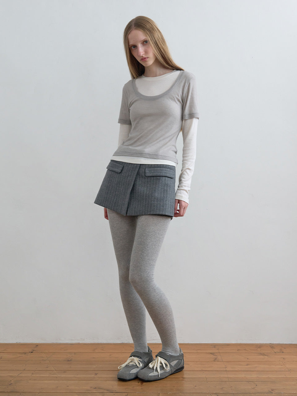 Kijun - Layered Jersey Top (Grey) product image 5 | TRAB K-Fashion Australia