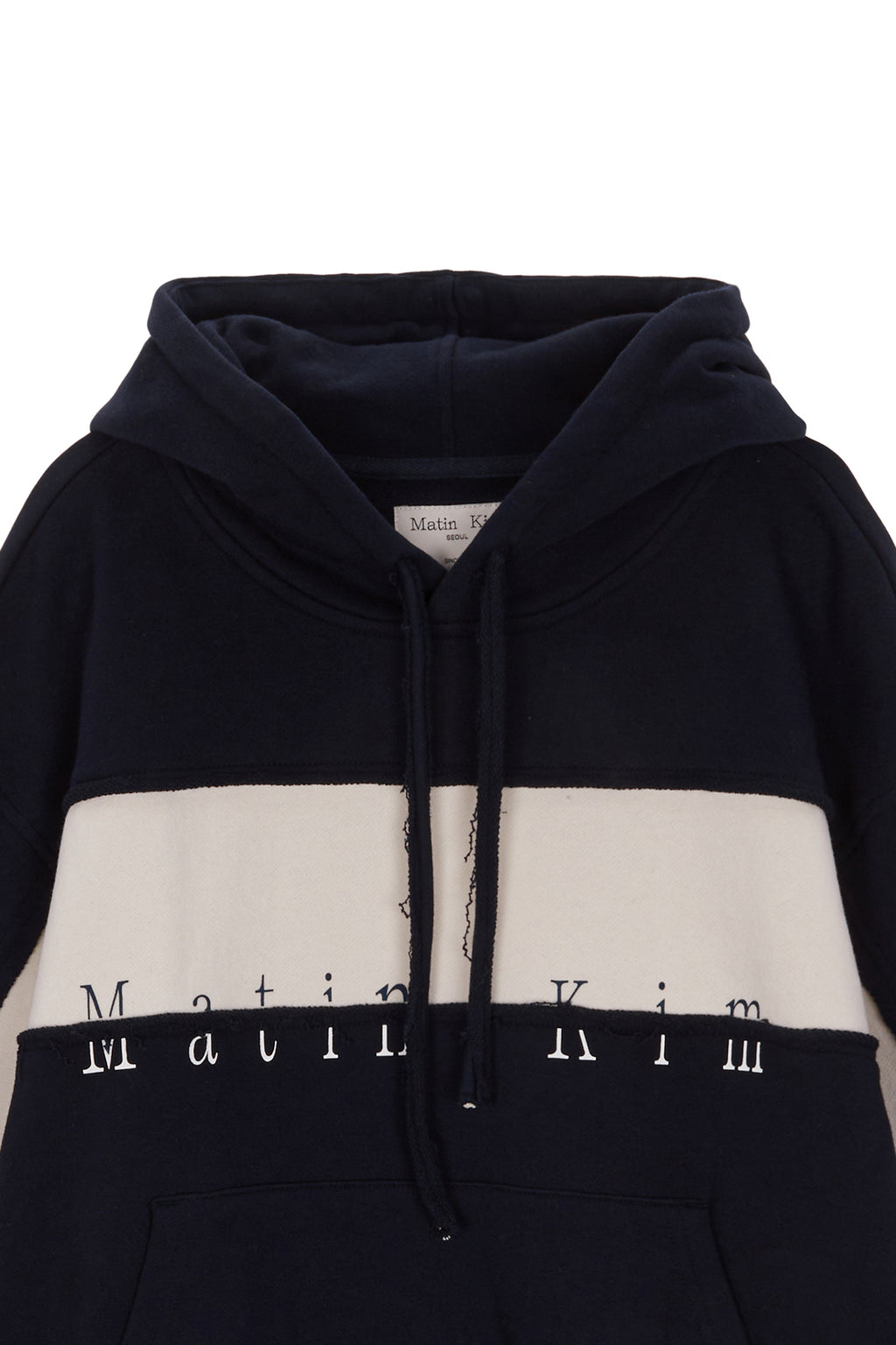 Matin Kim - Cutted Logo Hoody (Navy) product image 3 | TRAB K-Fashion Australia