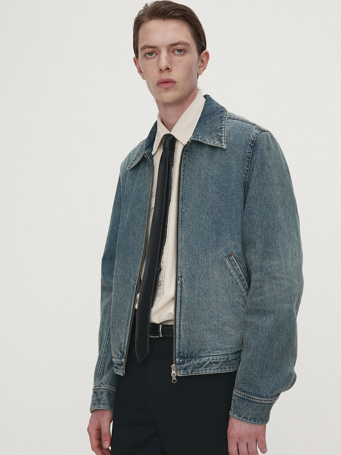 Tonywack - Denim Zippered Jacket (Washed Mid Blue) product image 4 | TRAB K-Fashion Australia