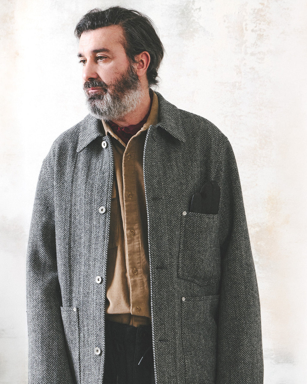 Eastlogue - Railman Work Jacket (Black Wool Herringbone) product image 3 | TRAB K-Fashion Australia