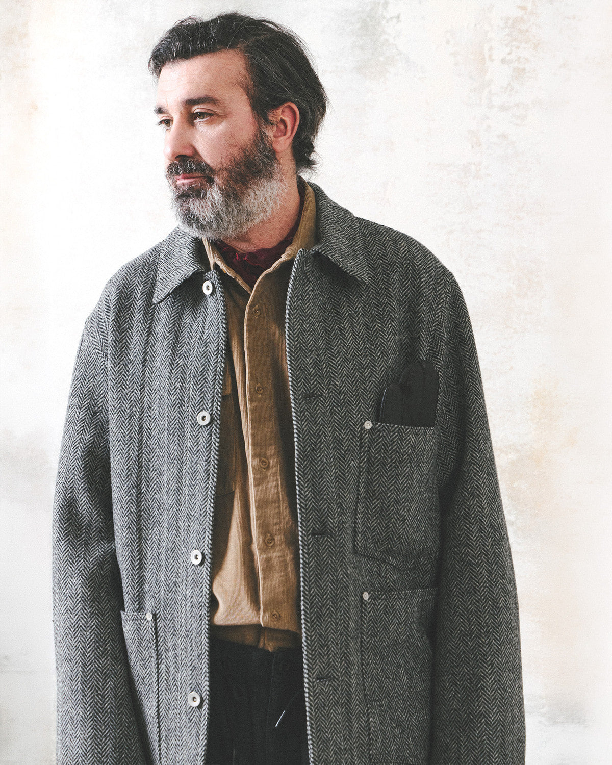 Eastlogue - Railman Work Jacket (Black Wool Herringbone) product image 3 | TRAB K-Fashion Australia
