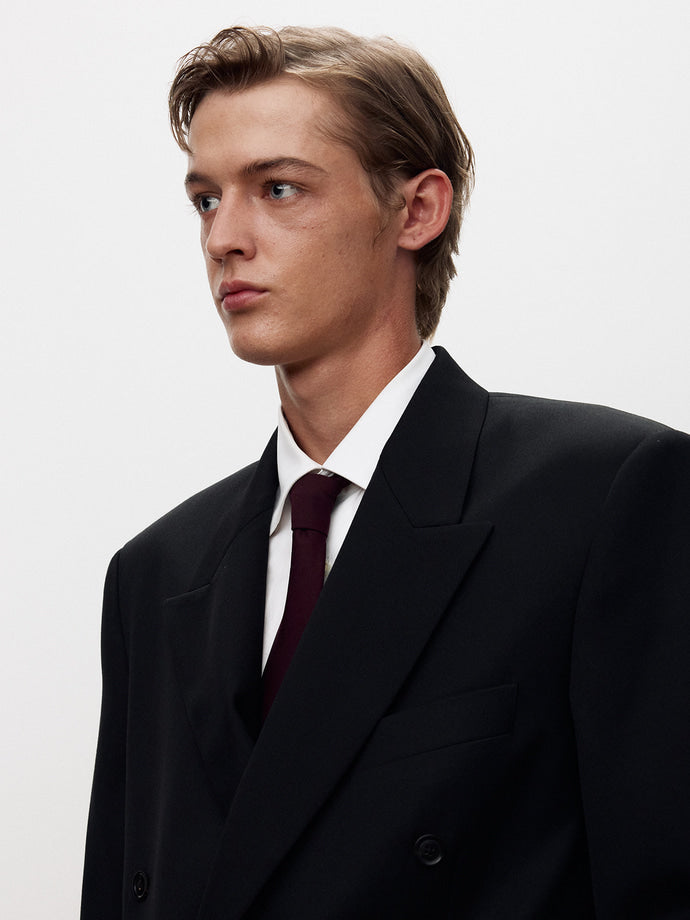 Tonywack - Wool Twill Double-Breasted Tailored Jacket (Black) product image 5 | TRAB K-Fashion Australia