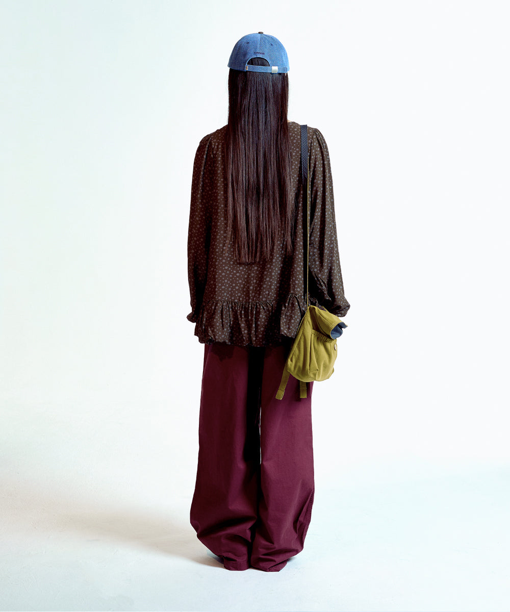 Coyseio - Washed Button Tab Pants (Wine) product image 8 | TRAB K-Fashion Australia