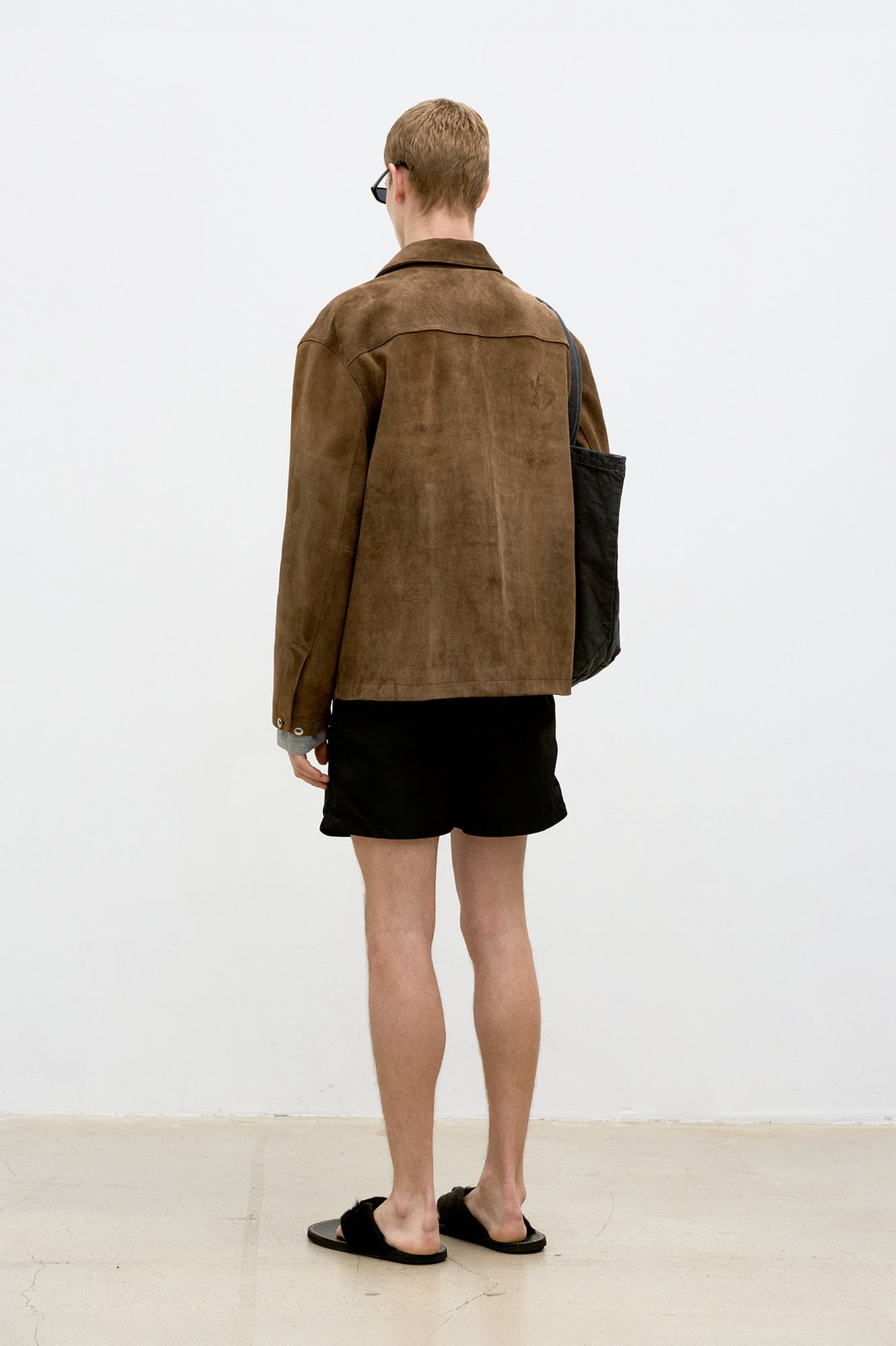 Coor - Suede Two-Tone Button Shirt Jacket (Camel Brown) product image 4 | TRAB K-Fashion Australia