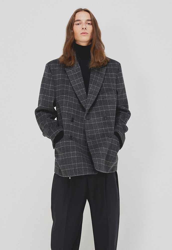 Tonywack - Rave Double Blazer (Grey Check (Australia Wool Winter Fabric)) product image 3 | TRAB K-Fashion Australia