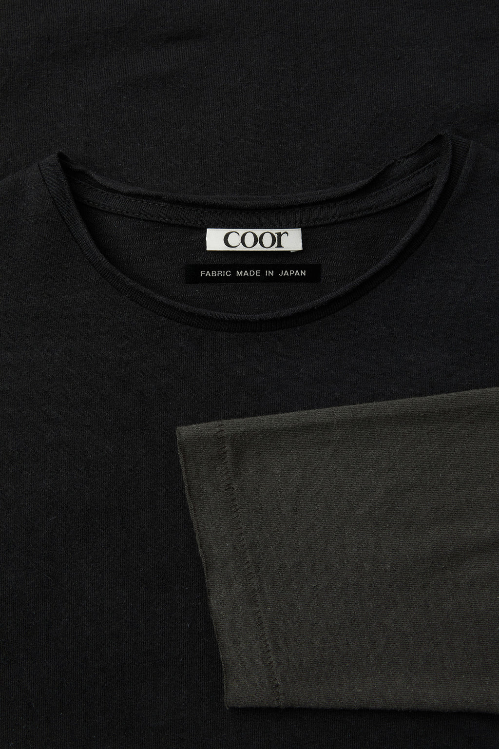 Coor - Layered Mix Cut Long Sleeve T-Shirt (Washed Black) product image 5 | TRAB K-Fashion Australia