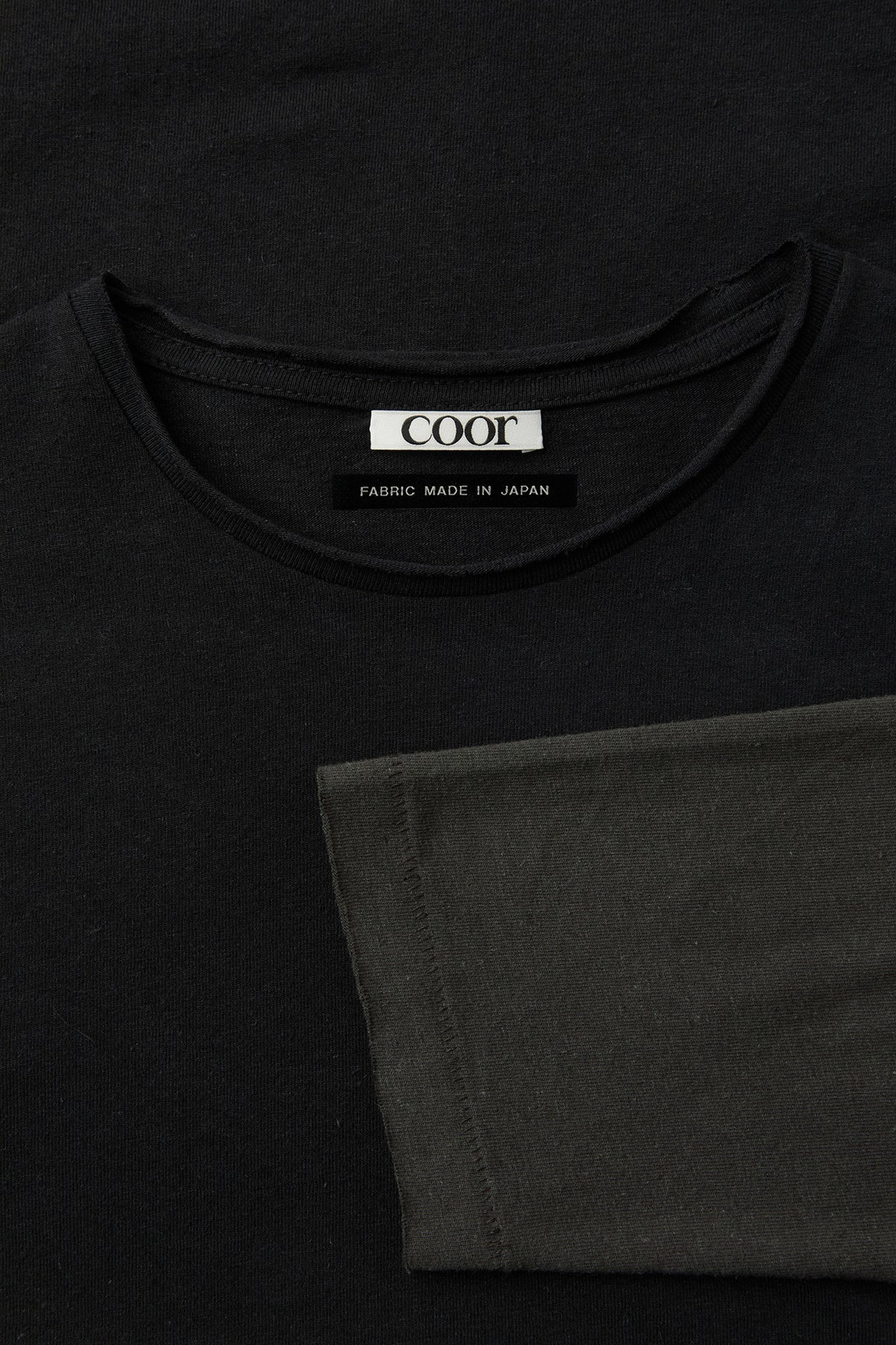 Coor - Layered Mix Cut Long Sleeve T-Shirt (Washed Black) product image 5 | TRAB K-Fashion Australia