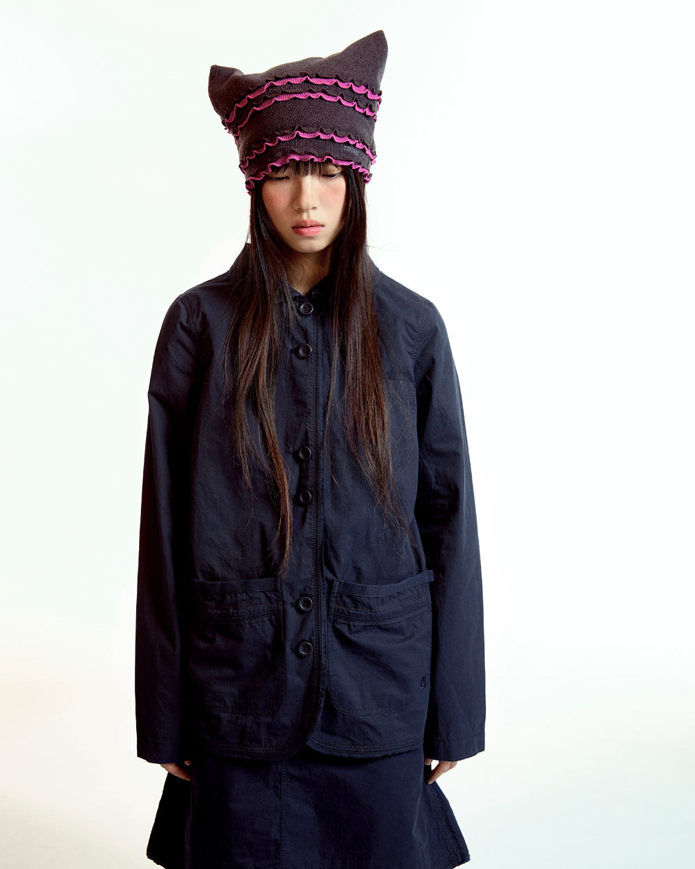 Coyseio - Raw Edge Cat Beanie (Brown) product image 3 | TRAB K-Fashion Australia