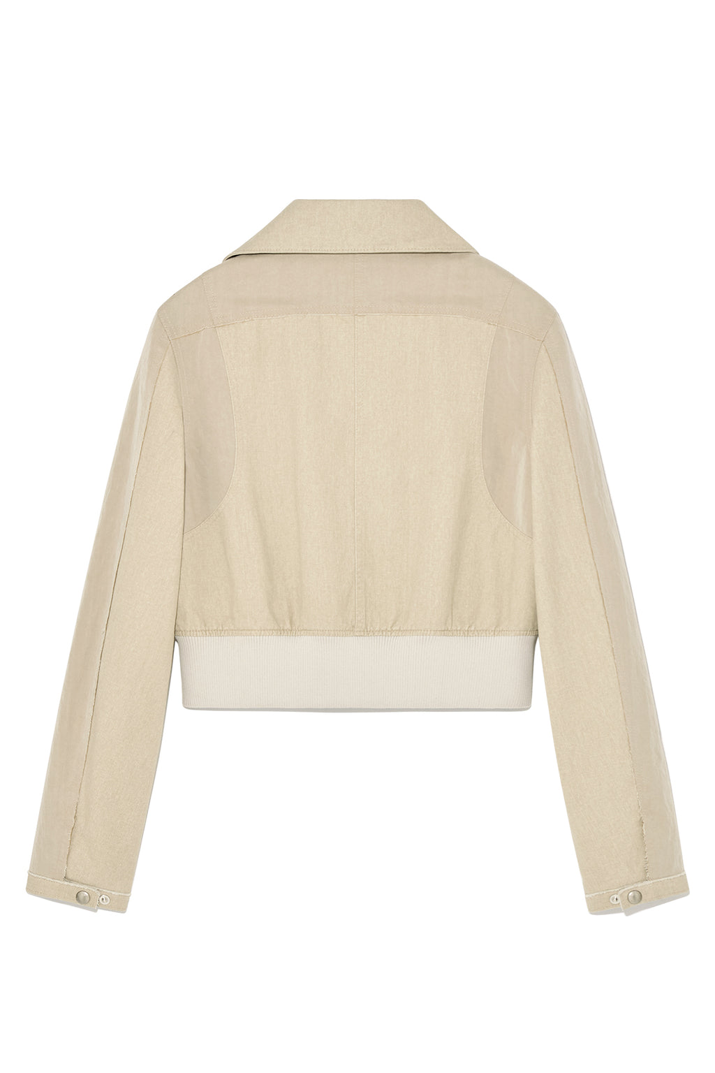 Matin Kim - Color Mixed Slim Bomber Jumper (Beige) product image 2 | TRAB K-Fashion Australia
