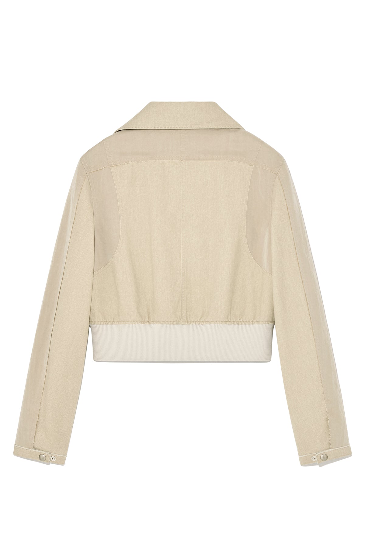 Matin Kim - Color Mixed Slim Bomber Jumper (Beige) product image 2 | TRAB K-Fashion Australia