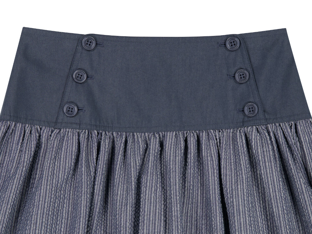 Coyseio - Double Button Stripe Skirt (Navy) product image 15 | TRAB K-Fashion Australia