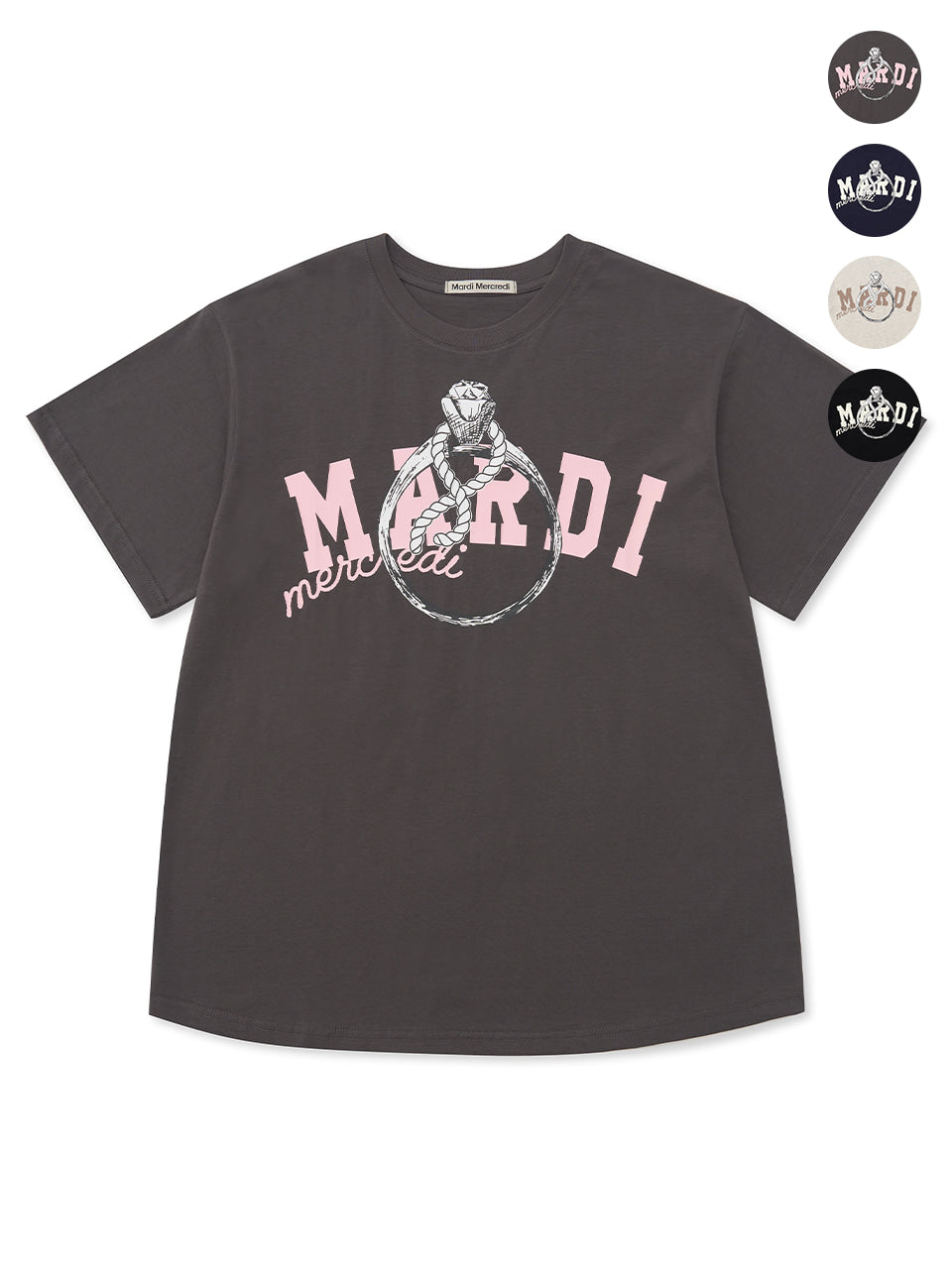 Mardi Mercredi - Tshirt Ring With Rock (4Colors) product image 1 | TRAB K-Fashion Australia