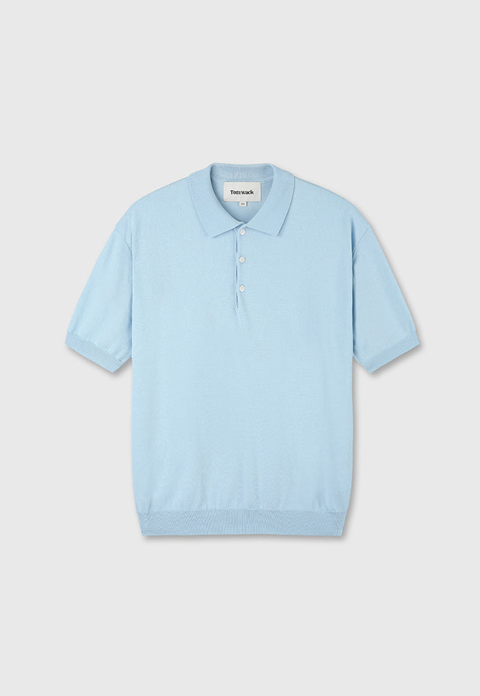 Tonywack - High Gauge Silk Cotton Polo Knit (Baby Blue) product image 5 | TRAB K-Fashion Australia