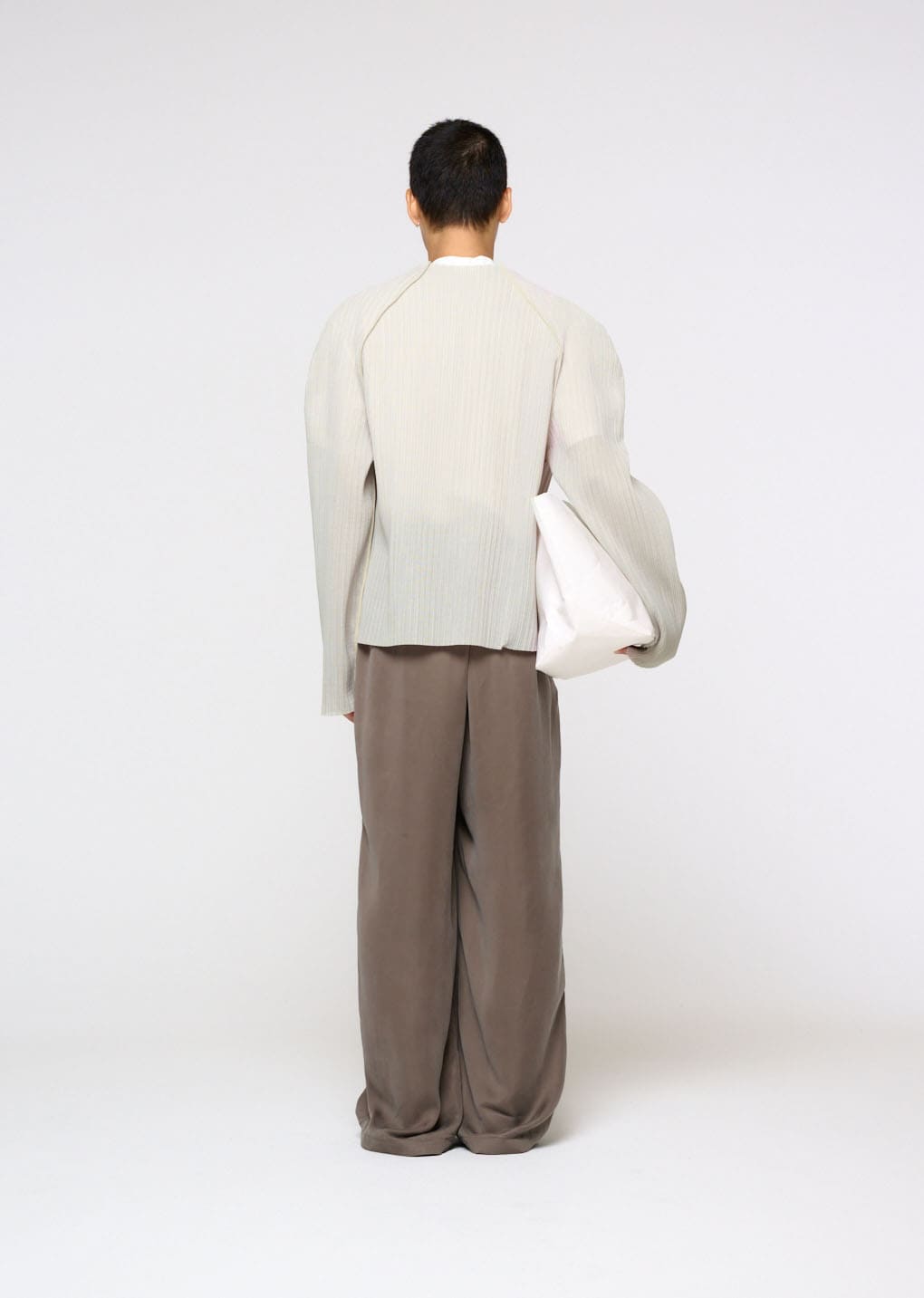 Amomento - [Pre-Order] Pleats Zip Up Jumper (Beige) product image 4 | TRAB K-Fashion Australia