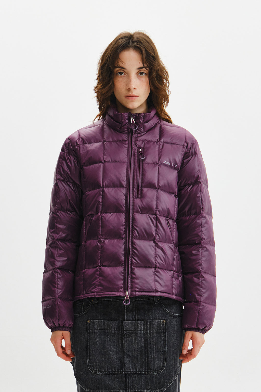 Matin Kim - Matin Grid Quilted Light Down Jumper (Purple) product image 6 | TRAB K-Fashion Australia