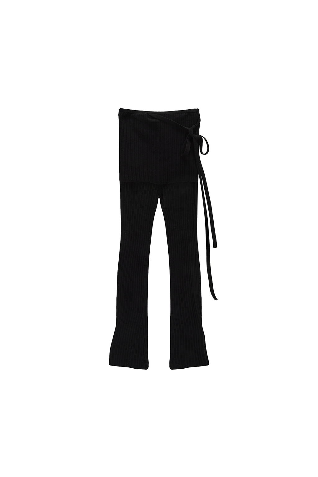 Matin Kim - Layered Knit Boots Cut Pants (Black) product image 5 | TRAB K-Fashion Australia