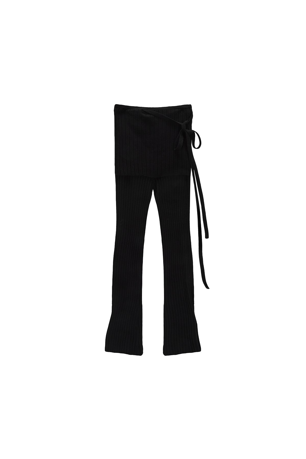 Matin Kim - Layered Knit Boots Cut Pants (Black) product image 5 | TRAB K-Fashion Australia
