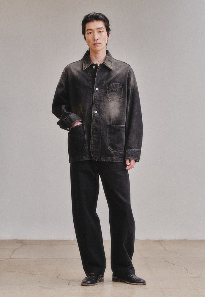 Art if acts - Denim Western Coverall Jacket (Used Black) product image 1 | TRAB K-Fashion Australia